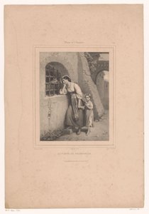 Mulher e criança de visita a um prisioneiro
La visite au prisonnier (título sobre o objecto)
Museu para o amante da arte (título da série)
Museu para o amador (título da série sobre o objecto) de Jean Baptiste Adolphe Lafosse