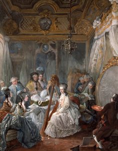 Marie Antoinette tocando harpa