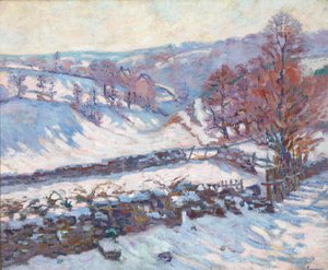 Paisagem de neve em Crozant