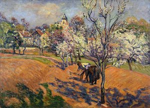 Mola com um par de enxadas e sementes de costura (óleo sobre tela) de Jean Baptiste Armand Guillaumin