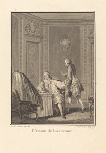 O amante de si mesmo de Jean Baptiste Blaise Simonet after Jean Michel Moreau