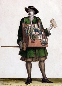 O Haberdasher (gravura a cores) de Jean Baptiste Bonnart
