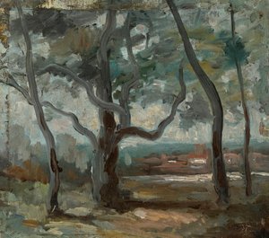 A Grande Árvore (Estudo) de Jean-Baptiste-Camille Corot