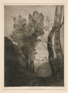 Arredores de Roma (perto de Roma) de Jean-Baptiste-Camille Corot