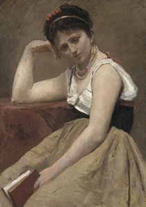 Leitura interrompida, c.1870 de Jean Baptiste Camille Corot