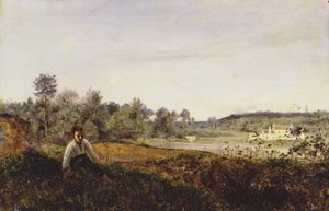 Jovem Patre Sentado em Vista do Etang de Ville d