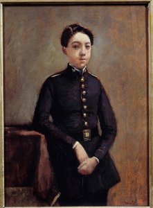 Retrato do Collegian Abel Chambaud Pintura de Camille Corot (1796-1875) Sol do século XIX. 0,32x0,24 m de Jean Baptiste Camille Corot