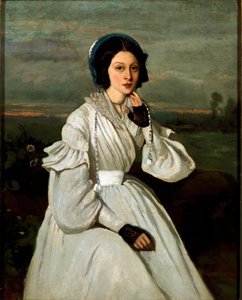 Retrato de Louise Claire Sennegon, futura Madame Charmois. Pintura de Jean Baptiste Camille Corot (1796-1875) de Jean Baptiste Camille Corot