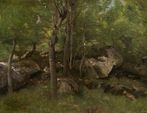 Rochas na floresta de Fontainebleau de Jean-Baptiste-Camille Corot