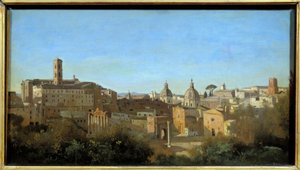 Roma, o fórum visto dos Jardins Farnese. Pintura de Camille Corot (1796-1875) de Jean Baptiste Camille Corot