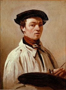 Auto-retrato. Pintura de Jean Baptiste Camille Corot (1796-1875). Óleo sobre tela. Dimensões: 34x25cm. Firenze, Galleria degli Uffizi de Jean Baptiste Camille Corot