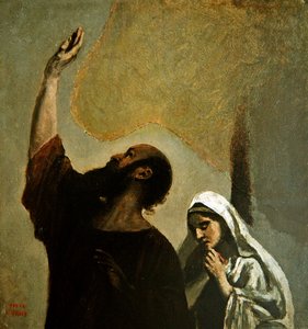 O Batismo de Cristo (óleo sobre tela) de Jean Baptiste Camille Corot
