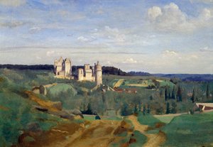 O Castelo de Pierrefonds Pintura de Camille Corot (1796-1875) 1834 Quimper, Musee Des Beaux Arts de Jean Baptiste Camille Corot