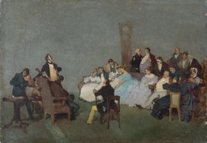 O Concerto, c.1830-40 (óleo sobre tela) de Jean-Baptiste-Camille Corot