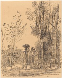 The Meeting in the Woods (La Rencontre du bosquet) de Jean Baptiste Camille Corot