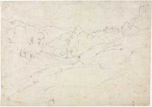 Vista de Marino (reto) de Jean-Baptiste-Camille Corot