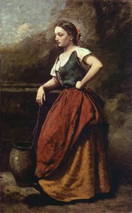 Junge Frau am Brunnen von Jean-Baptiste-Camille Corot