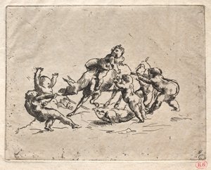 Bacanal com crianças e burro. de Jean Baptiste Carpeaux