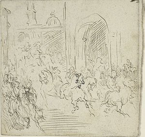 Cena equestre numa cidade de Jean Baptiste Carpeaux
