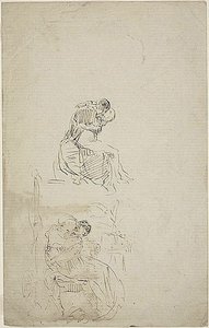 Dois casais sentados abraçados de Jean Baptiste Carpeaux