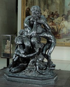 Ugolin, o tirano de Pisa. Ilustração do Inferno em "O Divino Comediante" de Dante. Escultura de bronze de Jean Baptiste (Jean-Baptiste) Carpeaux (1827-1875)