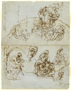 Carta inacabada com estudos para o Grupo Ugolino de Jean Baptiste Carpeaux