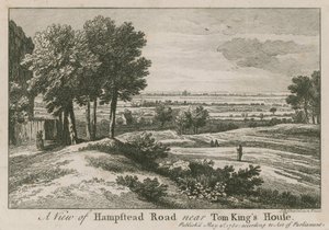 Uma vista da estrada de Hampstead perto da casa de Tom King de Jean Baptiste Claude Chatelain