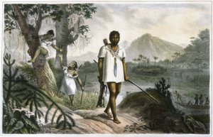 Perseguição de índios amazónicos de Jean Baptiste Debret