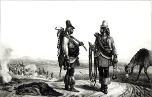 Índios charruas da &39;Viagem pitoresca e histórica no Brasil&39;, gravada por C. Motte de Jean Baptiste Debret