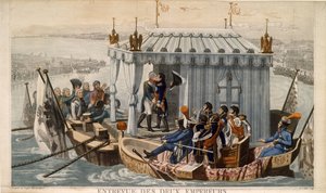 Encontro dos Imperadores Alexandre I da Rússia e Napoleão I da França no Neman perto de Tilsit em julho