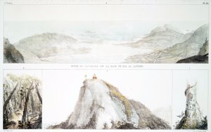 Panorama da Baía do Rio de Janeiro (litografia colorida à mão) de Jean Baptiste Debret