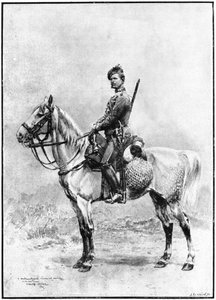 Um perseguidor da guarda, Rússia, 1892. de Jean-Baptiste Edouard Detaille