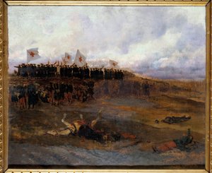 Cerco de Paris 1870: "os irmãos das escolas de doutrina cristã dirigem-se para o campo de batalha" Pintura de Edouard Detaille (1848-1912) 1872 Sol. 0,53x0,65 m de Jean-Baptiste Edouard Detaille