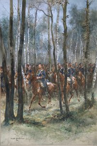 Soldados a cavalo, 1884 (wc, tinta preta e bodycolour em papel