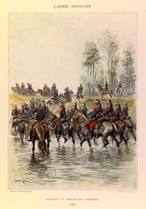 Tipos e Uniformes da Arma Francesa do Capitão Jules Richard, ilustrado por Edouard Detaille (1848-1912): Dragões; Serviço de Campo em 1885, Coleção Privada de Jean-Baptiste Edouard Detaille