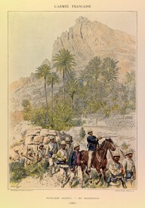 Tipos e Uniformes da Arma Francesa do Capitão Jules Richard, ilustrado por Edouard Detaille (1848-1912): Fusiliers Marins on Expedition em 1887, Coleção Privada de Jean-Baptiste Edouard Detaille