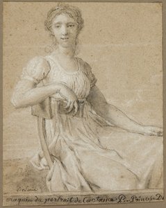Esboço do retrato de Constança Pipelet (anverso); Cabeça de mulher (verso)