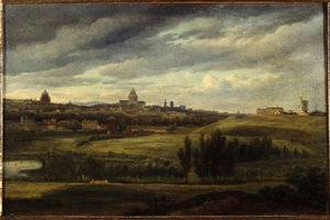 Vista de Paris, tirada das alturas de Gentilly, em 1815 (pintura) de Jean Baptiste Gabriel Langlace