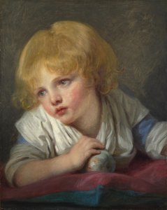 Uma criança com maçã, segunda metade do século XVIII. de Jean Baptiste Greuze