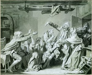 Ein Vater verflucht seinen undankbaren Sohn von Jean-Baptiste Greuze