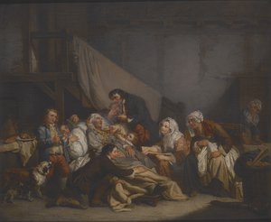 Morte de um homem idoso (óleo sobre tela) de Jean Baptiste Greuze