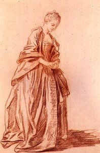 Figura feminina drapeada (desenho) de Jean Baptiste Greuze