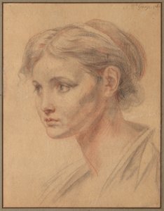 Cabeça de uma menina, 1763. de Jean Baptiste Greuze