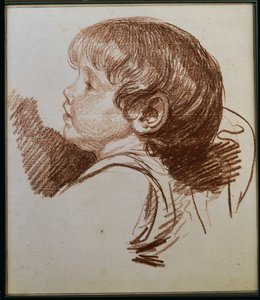 Cabeça de um garoto de perfil para o ledt de Jean Baptiste Greuze