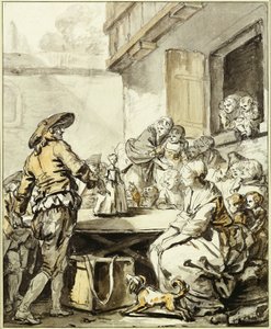 Savoyarde mit einer tanzenden Puppe