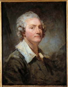 Auto-Retrato Pintura de Jean Baptiste Greuze (1725-1805) Sol do século XVIII. 0,65x0,51 m de Jean Baptiste Greuze