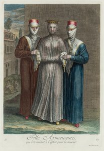 Noiva armênia antes do casamento, 1714. de Jean Baptiste Haussard