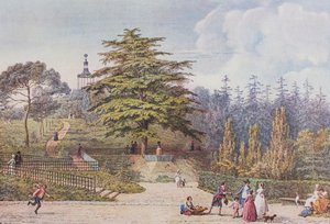O labirinto do museu em Paris em 1794 (cor litho)