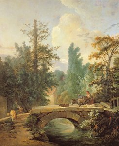 Camponês e seu burro atravessando uma ponte, 1775