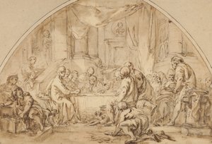 Estudo para a última ceia, c.1792 de Jean Baptiste Huet